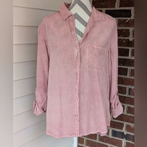 Velvet Heart Blush Pink Botton Up Shirt Size Medium